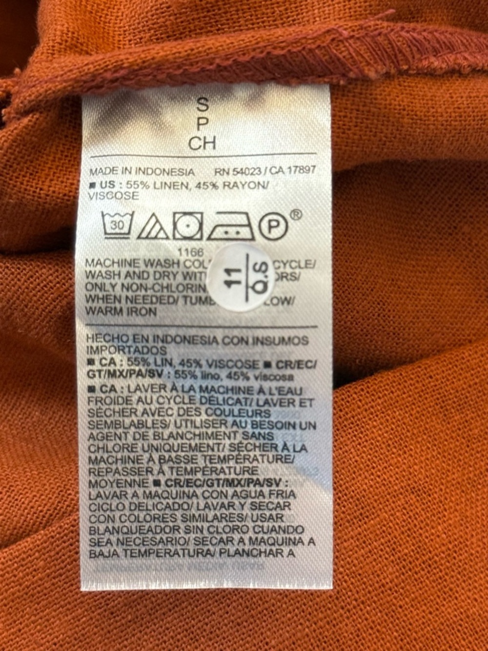 Old Navy Linen Blend Tank Dress Small Rust Orange Sleeveless Shift Dress - Picture 3 of 10